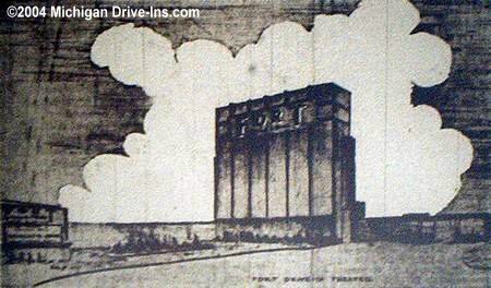 Fort George Drive-In Theatre - Fort Drive-In Illustration 1950 (newer photo)